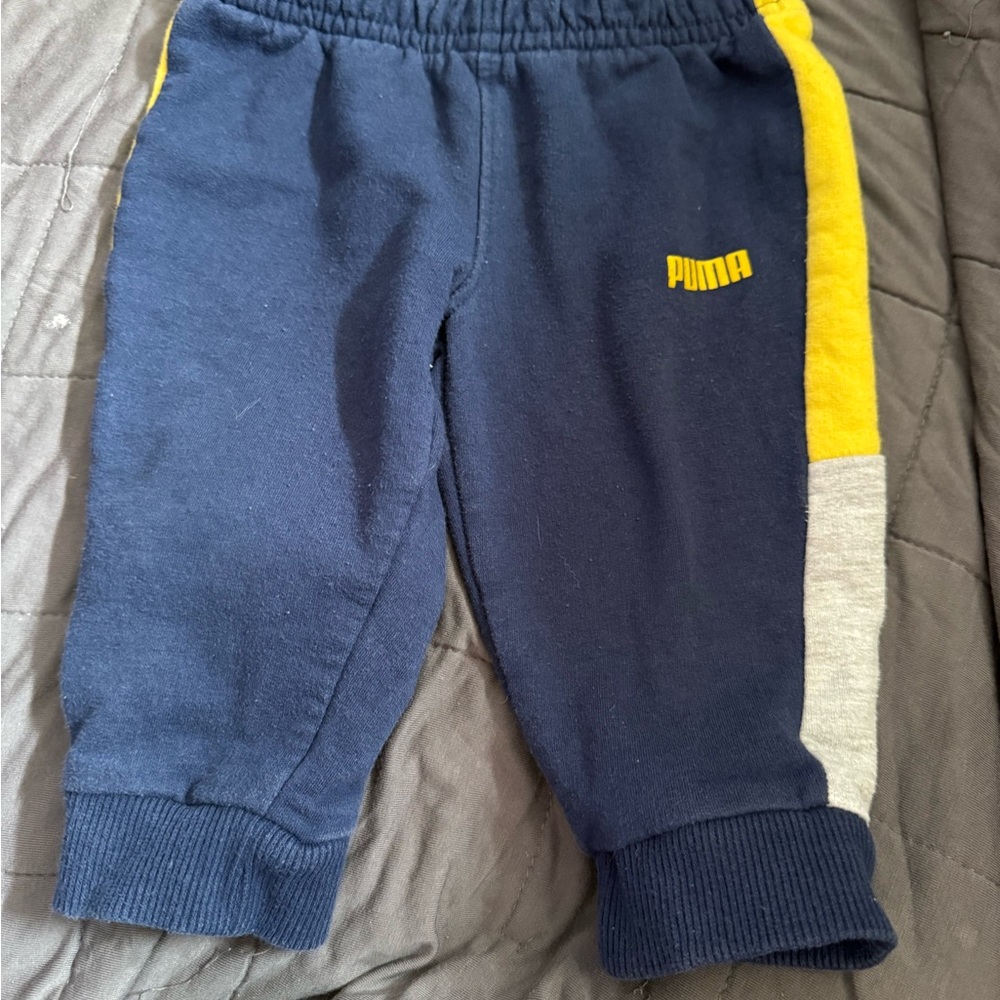 PUMA Kids Blue and Yellow Joggers